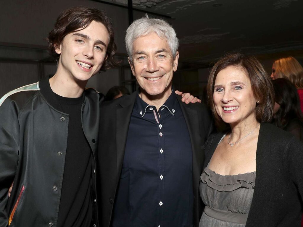Timothee Chalamet with parents, Marc and Nicole